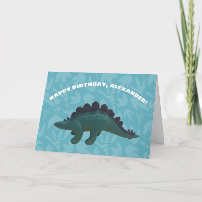 Carte Anniversaire personnalisé de Stegosaurus Toy Dinos (Devant)