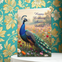 Anniversaire Personnalisé de Tante Paon Coloré