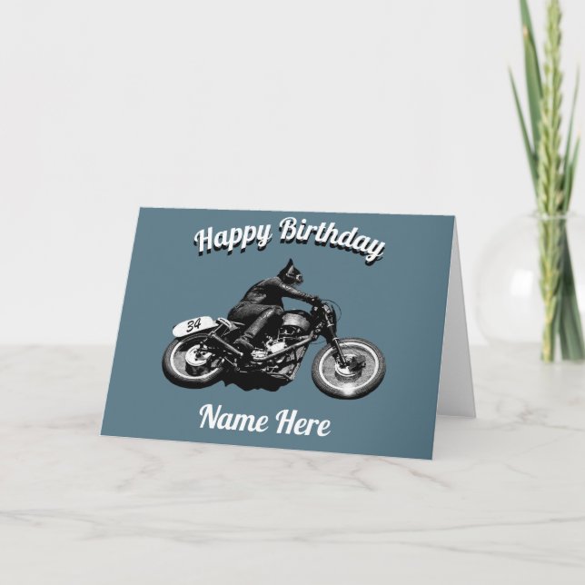 Carte Anniversaire personnalisé du motocycliste (Devant)