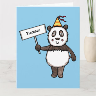Carte Anniversaire personnalisé du Panda Party
