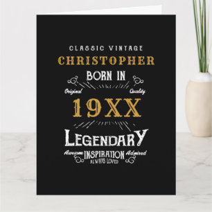 Carte Anniversaire personnalisé Monogramme Père légendai