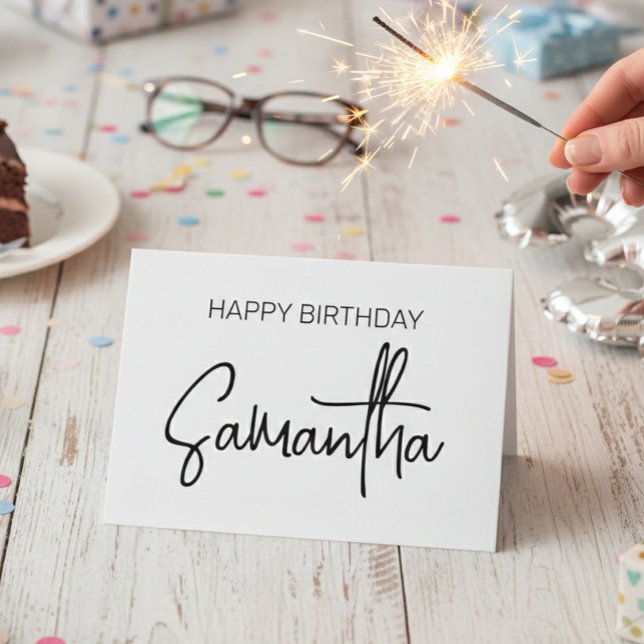 Carte Anniversaire Personnalisé Nom du monogramme Callig (Créateur téléchargé)