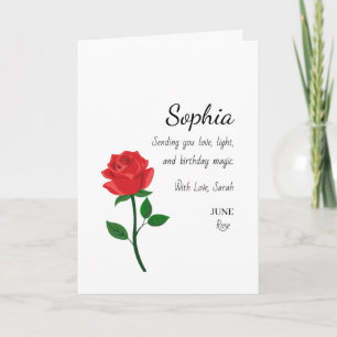 Carte Anniversaire Personnalisé Rose de Juin