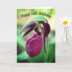 Carte Anniversaire Personnalisé Vibrant Rose Lady Slippe
