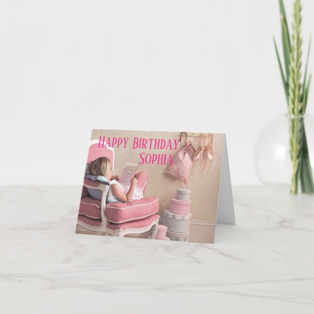 Carte Anniversaire - Personnalisée - Ballerina Pin (Devant)