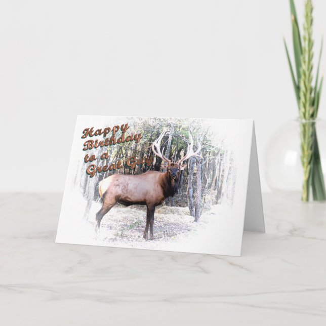 Carte Anniversaire-personnaliser d'élans (Devant)