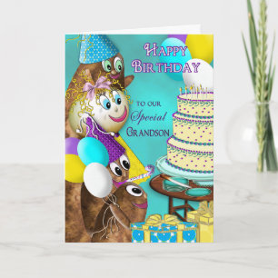 Carte ANNIVERSAIRE - Petit-fils - FAMILLE DE POMMES DE T