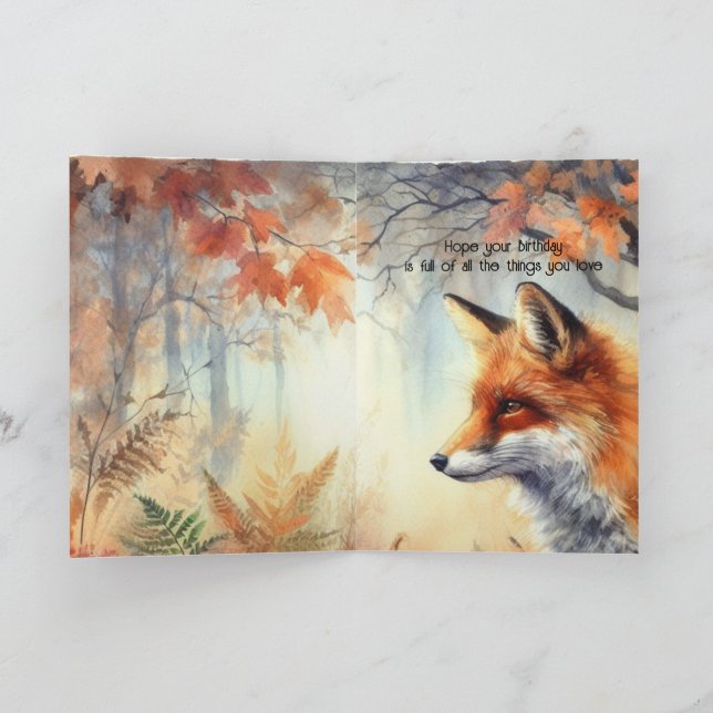 Carte Anniversaire Petit-fils Renard Forêt Faune Animaux (Intérieur)