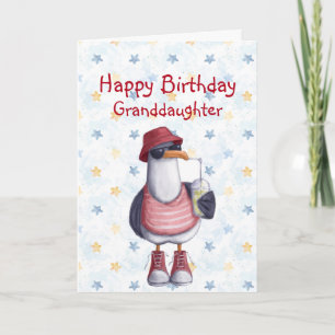 Carte Anniversaire Petite-fille Amusante Cool Seagull Bi