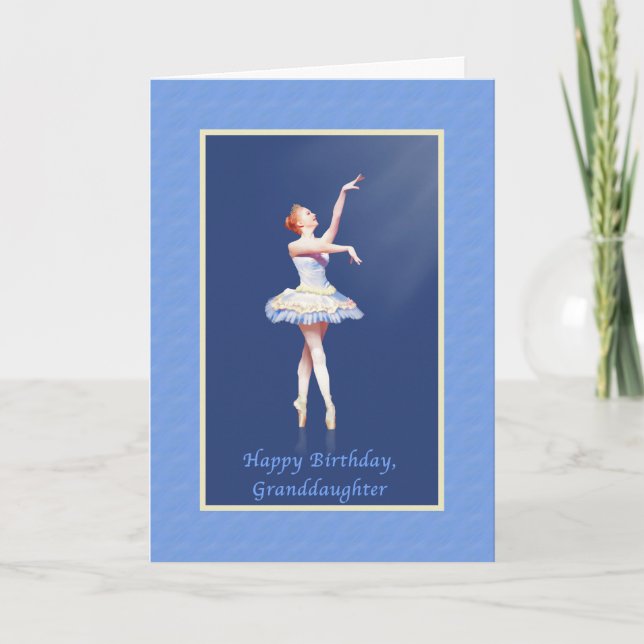 Carte Anniversaire, petite-fille, ballerine sur Pointe (Devant)