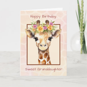 Carte Anniversaire Petite-fille Douce Safari Jungle Gira