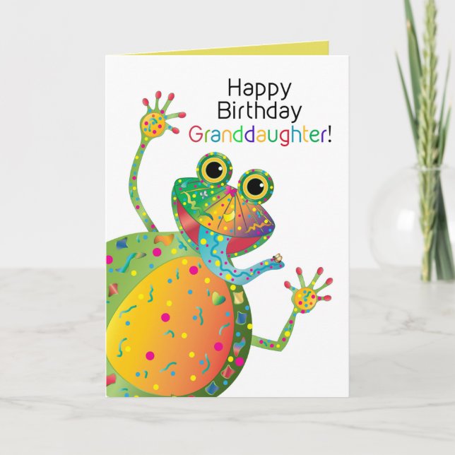 Carte Anniversaire, Petite-fille, Grenouille, Groupe Kal (Devant)