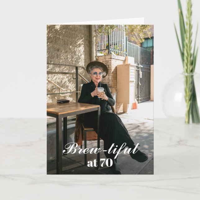 Carte anniversaire photo chic moderne Brewtiful à  (Devant)