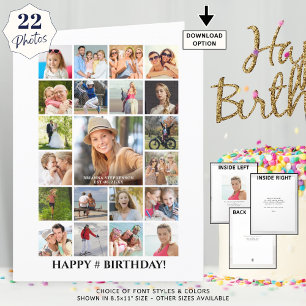 Carte Anniversaire Photo Collage 22 Photos Tout âge Pers
