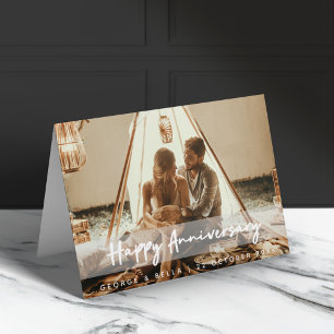 Carte Anniversaire photo moderne Happy Couple Photo &