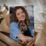 Carte Anniversaire Photo personnalisée<br><div class="desc">Joyeux Birthday Card Photo Custom est une carte que vous pouvez recréer pour vous-même. Laissez ou remplacez la photo par la vôtre sur la couverture et remplacez les mots sur la couverture et à l'intérieur par la vôtre. Profitez</div>