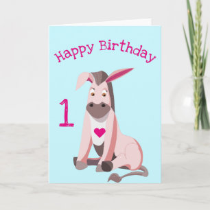 Carte Anniversaire Pink Donkey Funny - Personnalis