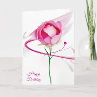 Carte Anniversaire Pink Peony Bud Abstrait