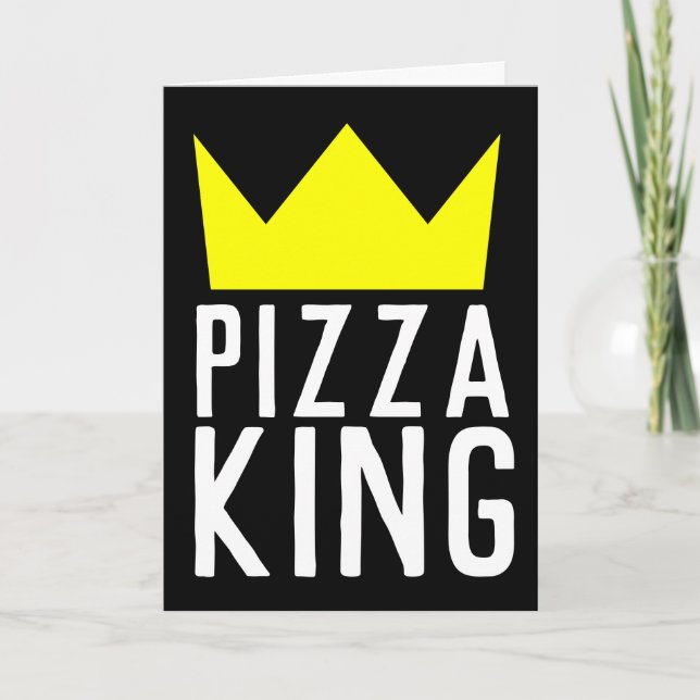 CARTE ANNIVERSAIRE PIZZA KING, ADAPTÉ À LA FRAMING (Devant)