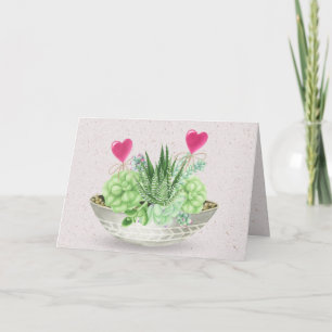 Carte Anniversaire Plante succulent sur Terrazzo