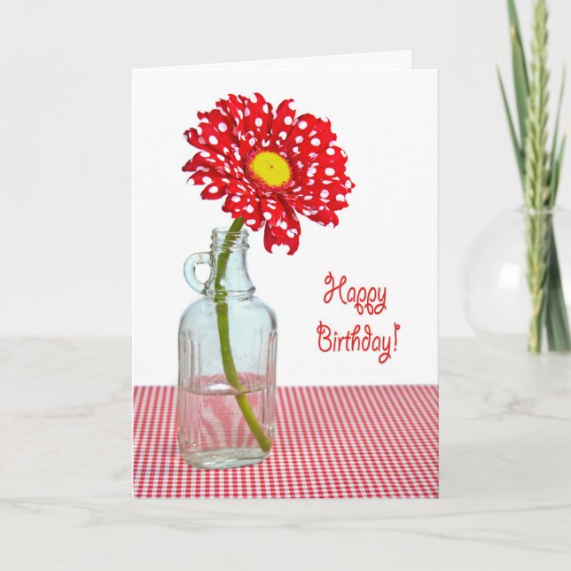 Carte Anniversaire Poka Dot Daisy (Devant)