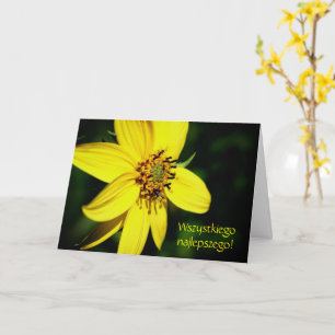 Carte Anniversaire polonais Sto Lat Tournesol