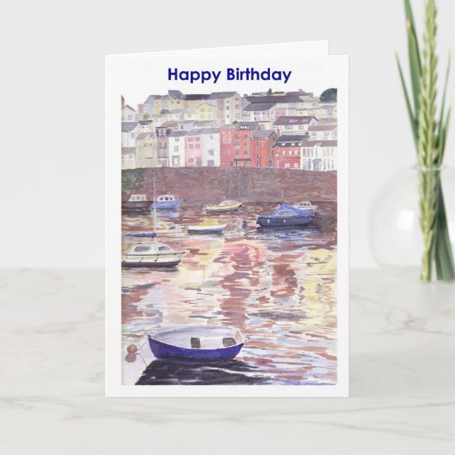 Carte Anniversaire Port Brixham (Devant)