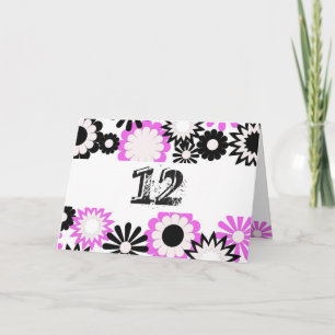 Carte Anniversaire pour 12 ans, fleurs vives.