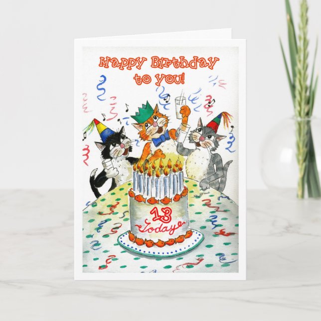 Carte anniversaire pour 13 ans (Devant)