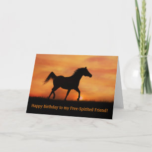 Carte Anniversaire pour Ami Cute Horse Joyeux Anniversai