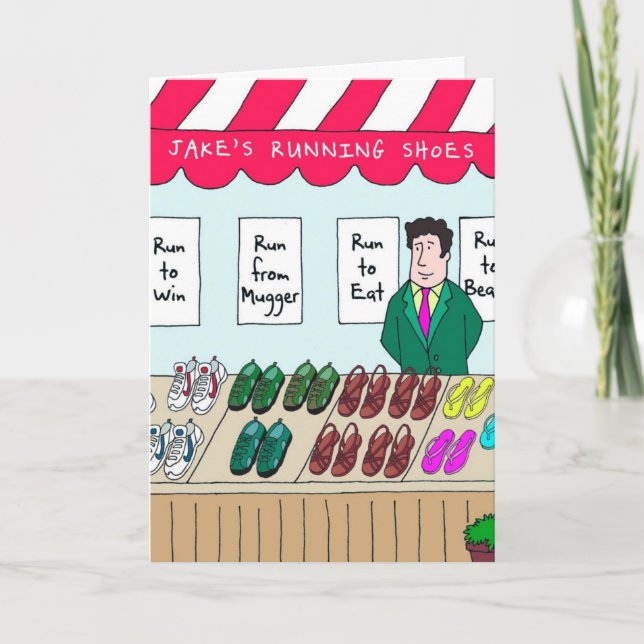 Carte anniversaire pour coureur - Jake's Running (Devant)