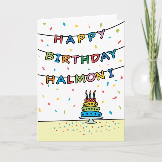 Carte anniversaire pour Halmoni (Devant)