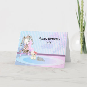 Carte Anniversaire pour Jeune Dame en Salle Rose