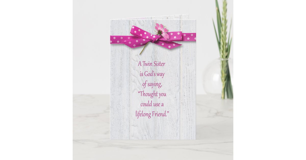 Carte Anniversaire Pour La Soeur Jumelle Zazzle Fr