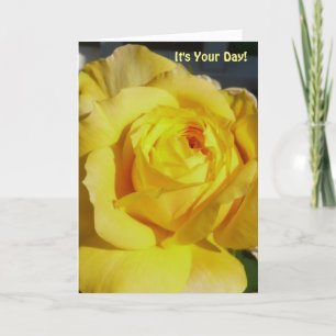 Carte Anniversaire pour n'importe qui, rose jaune.