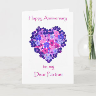 Carte Anniversaire pour partenaire - Flower Power