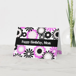 Carte Anniversaire pour une maman, fleurs lumineuses