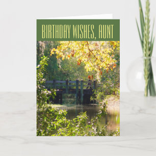 Carte Anniversaire, pour une tante, pont sur le lac.