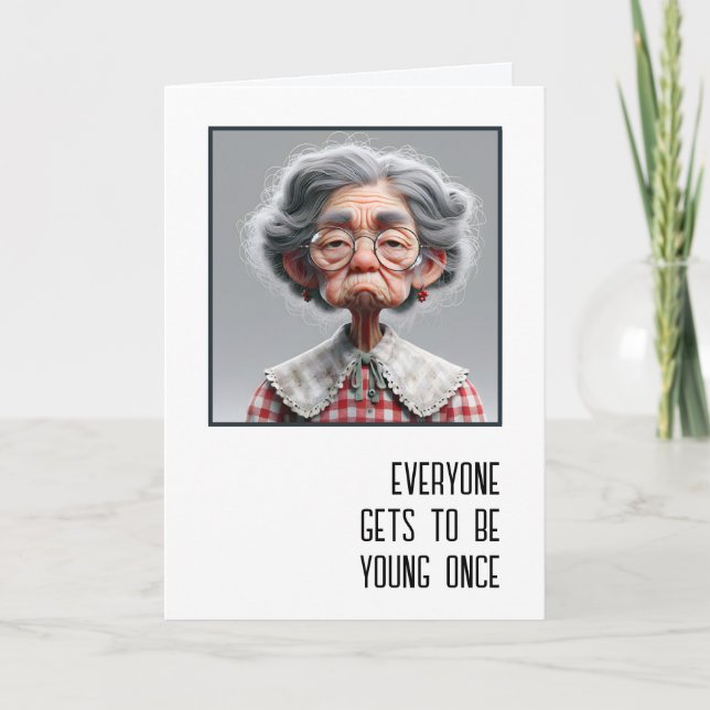 Carte Anniversaire pour vieille dame (Devant)