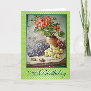 Carte Anniversaire pourpre de raisins de vert rouge de