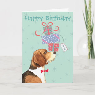 Carte Anniversaire présente Beagle