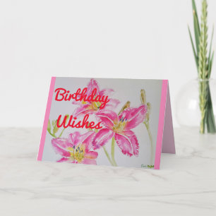 Carte Anniversaire Pretty Pink Lily