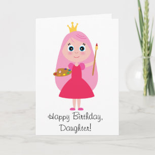 Carte Anniversaire Princesse Artiste fille