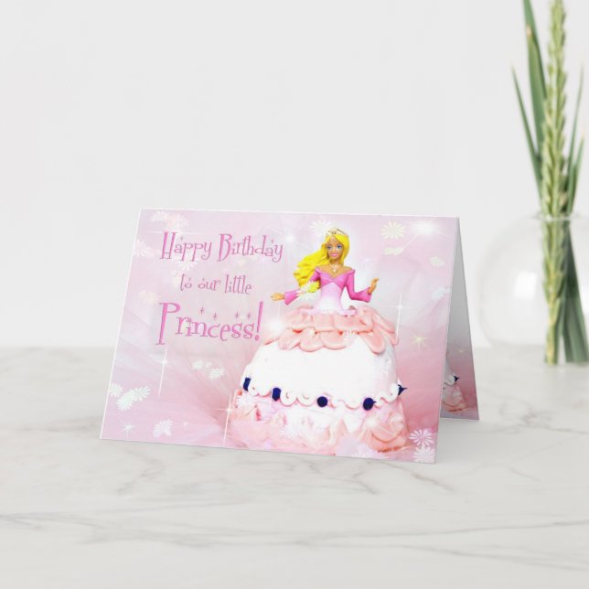 Carte Anniversaire Princesse - Imaginaire de gâteau poup (Devant)