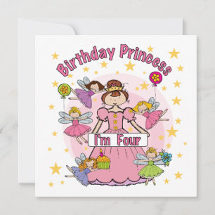 Carte Anniversaire Princesse Je suis quatre t-shirts et