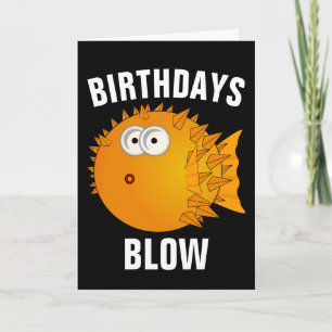 CARTE ANNIVERSAIRE, PUFER FISH FUNNY CARD