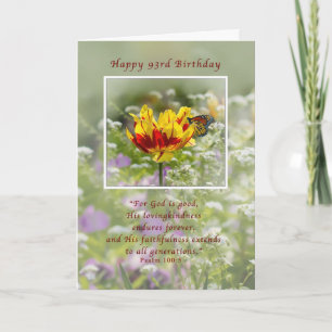 Carte Anniversaire, quatre-vingt-treizième, religieux,