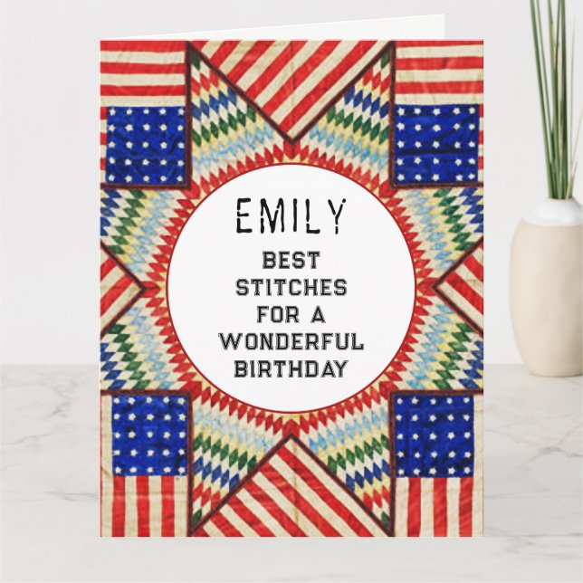 Carte Anniversaire Quilter (Devant)