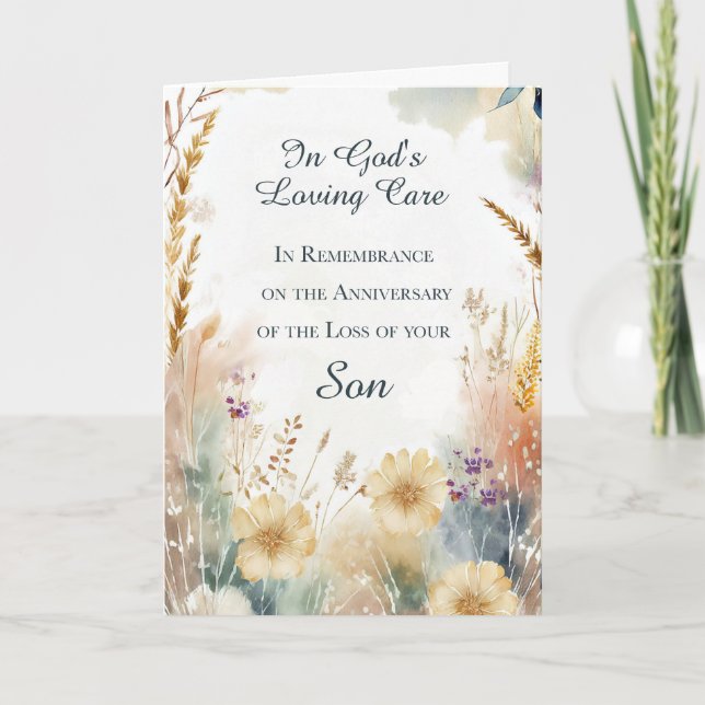 Carte Anniversaire religieux de la perte d'un fils (Devant)