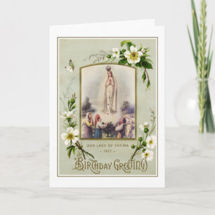 Carte Anniversaire Religieux Notre Dame de Fatima Vierge